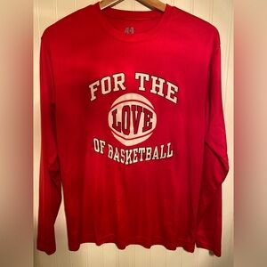 Red Long Sleeve Basketball Shirt